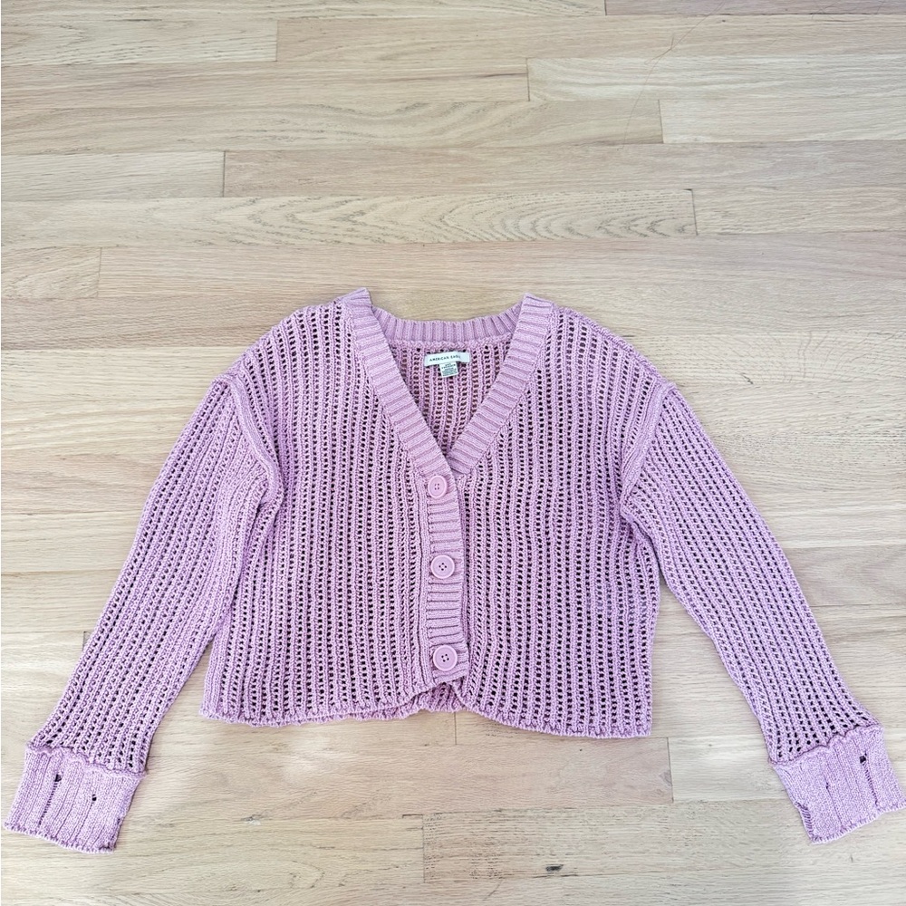 American Eagle Pink Knit Cardigan